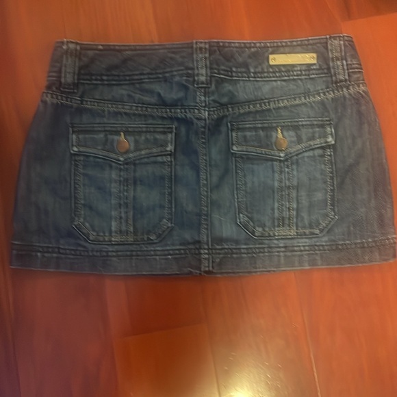 VINTAGE X2 DARK DENIM JEAN MINI SKIRT - Picture 3 of 16